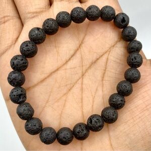 Lava Stone Crystal Bracelet 8mm